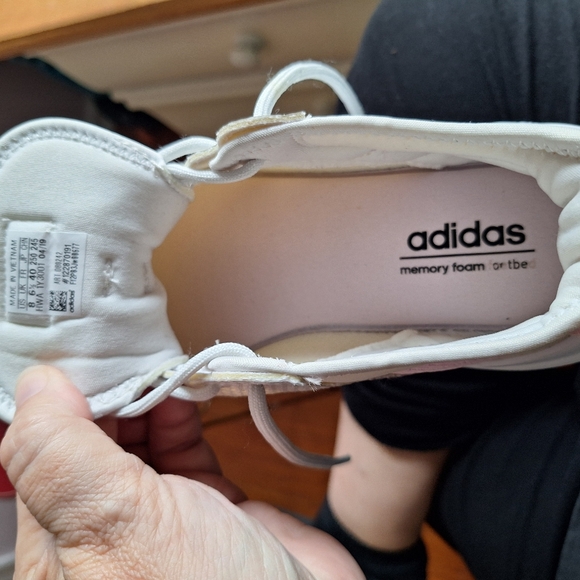 Adidas white Cloudfoam QT Flex lightweight sneakers with memory foam women's 8 - Picture 14 of 16
